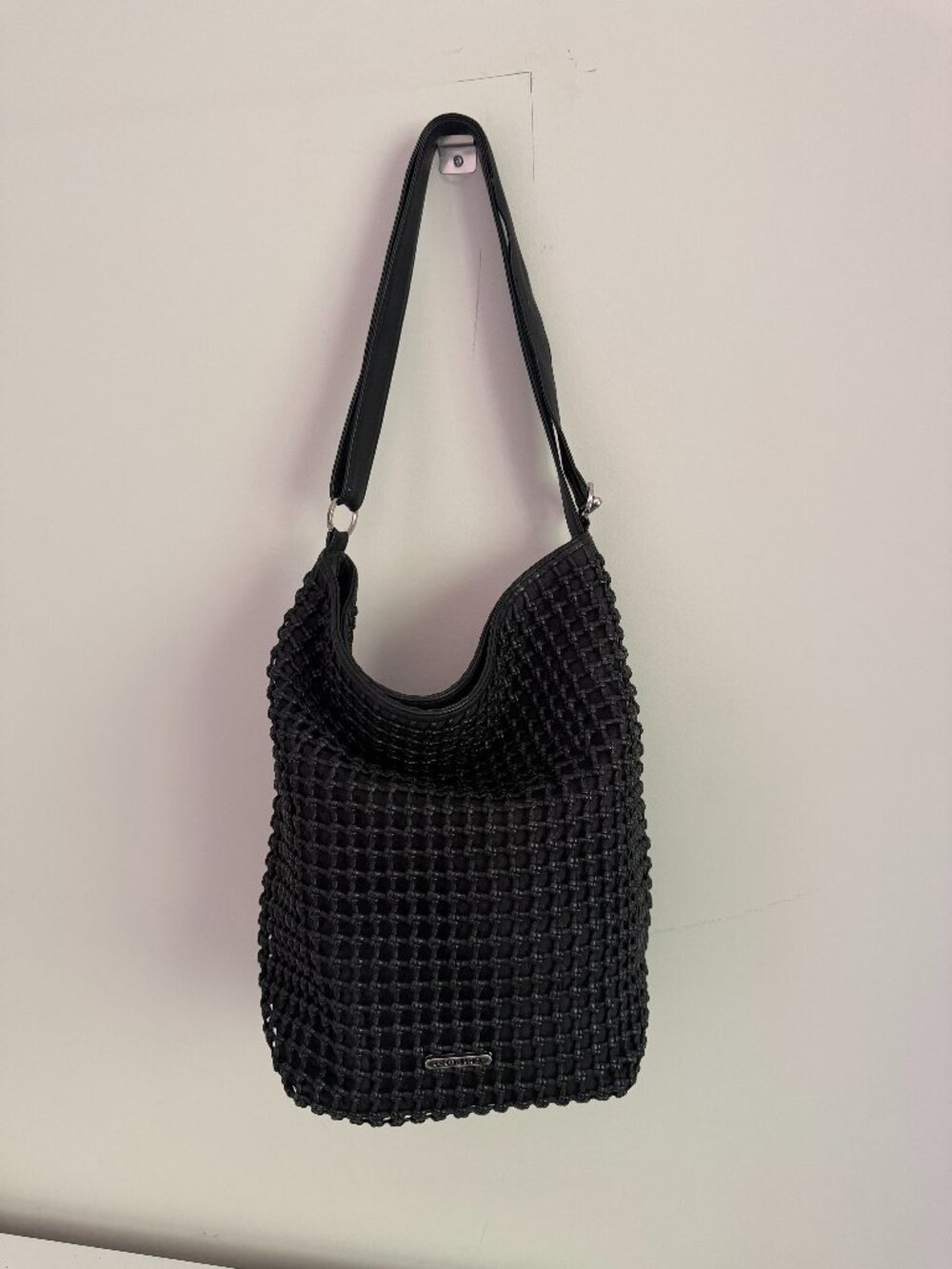 COBO Internazionale Black Mesh Woven Hobo Shoulder Bag – Y2K Leather